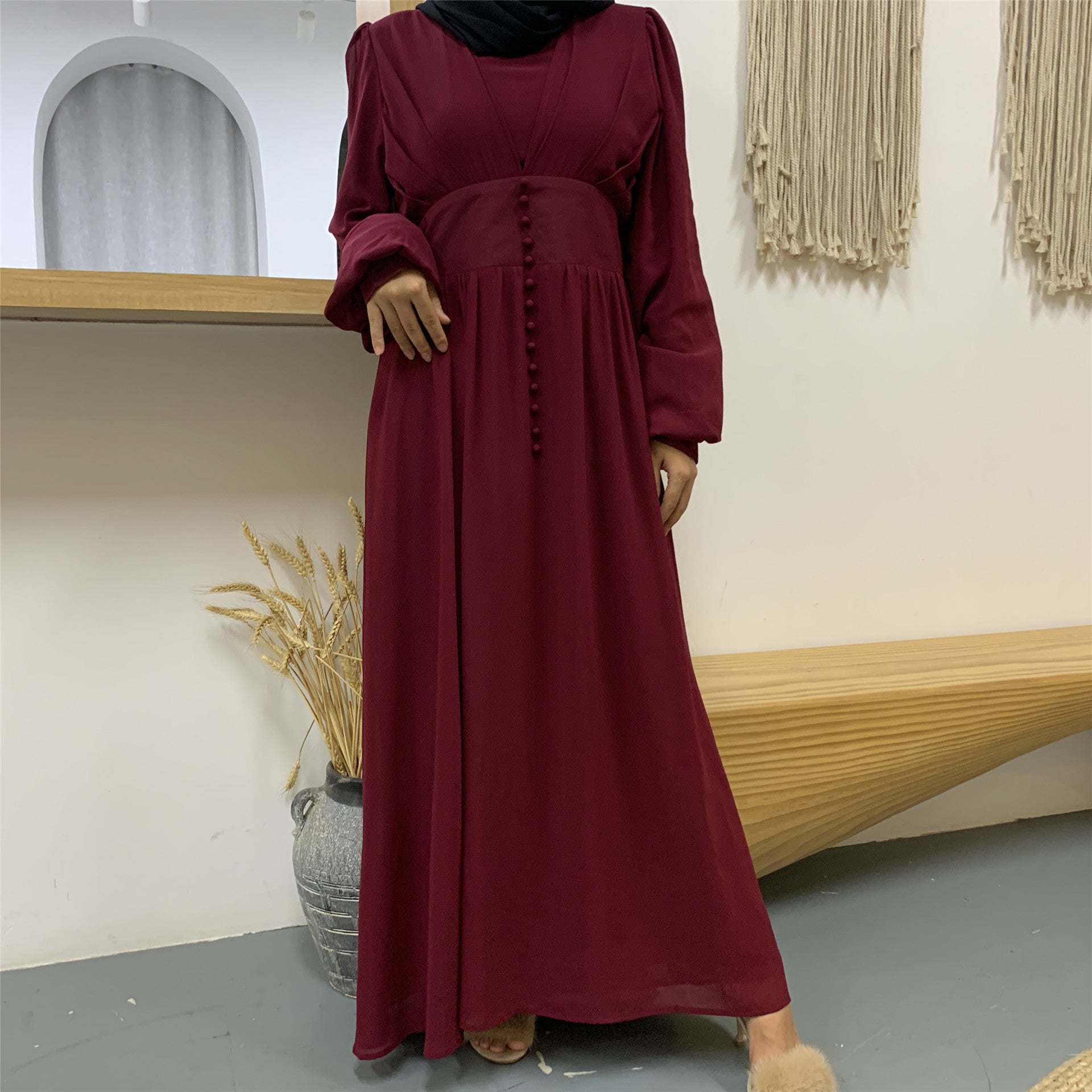 High-density Double Chiffon Fashion Simple And Elegant Dress