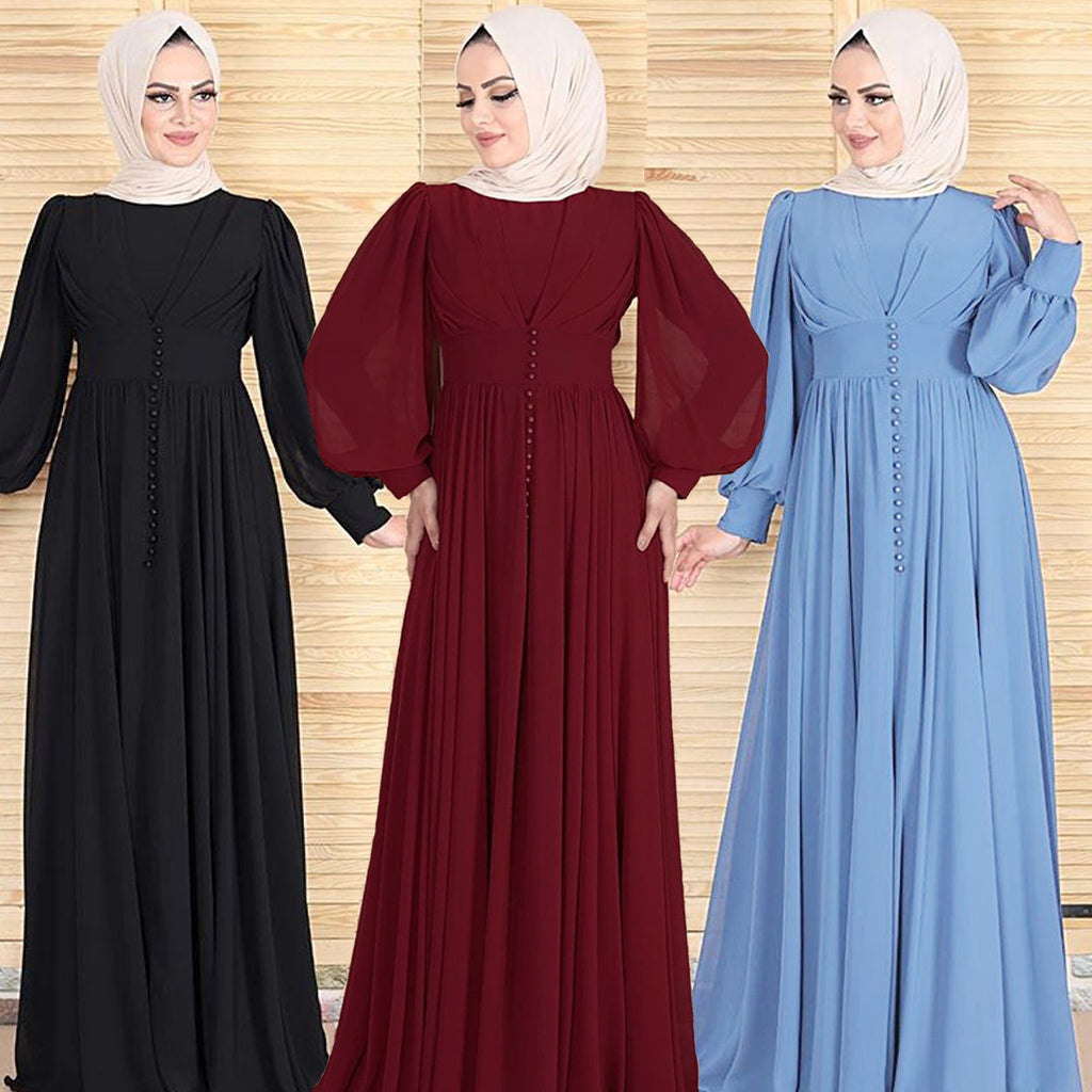 High-density Double Chiffon Fashion Simple And Elegant Dress