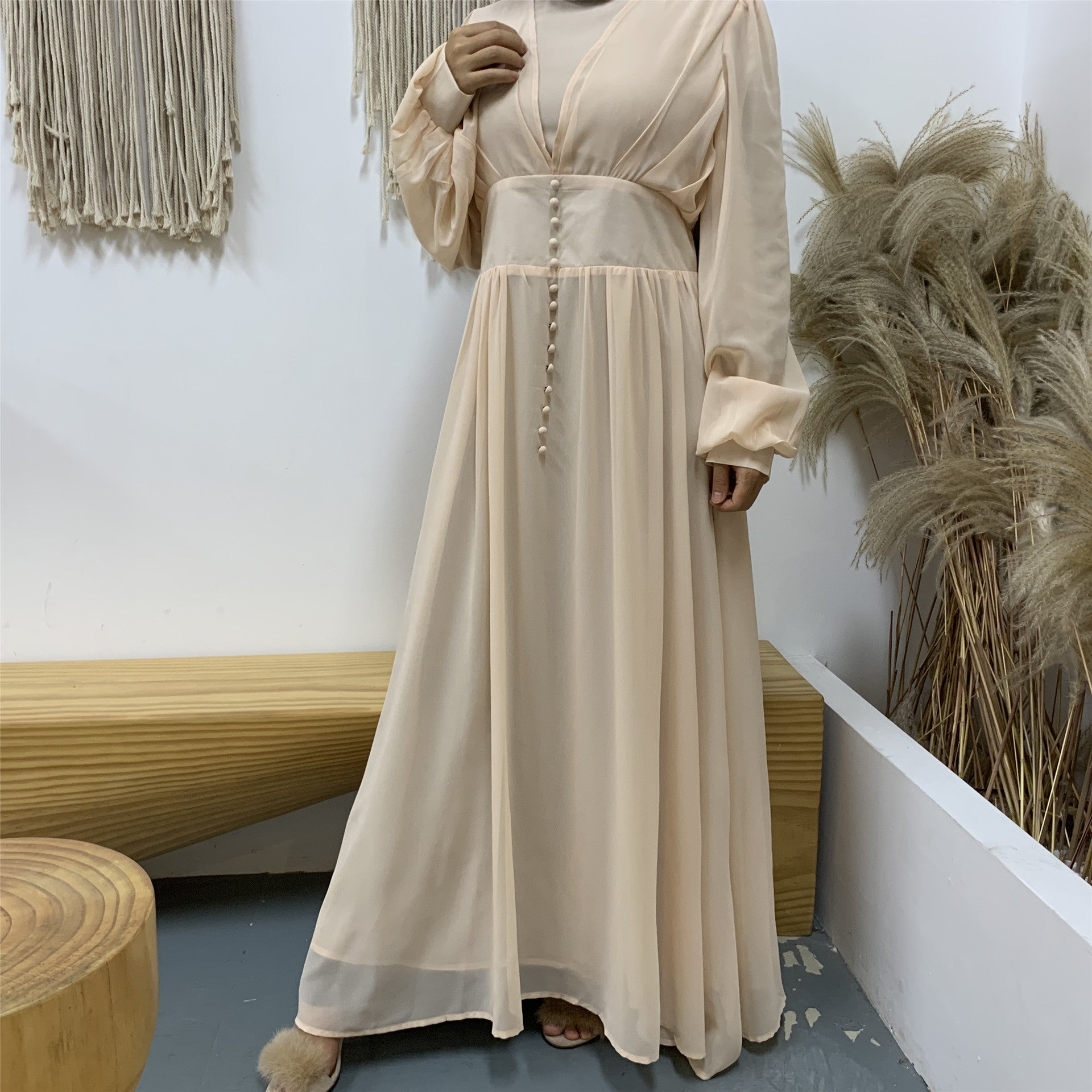 High-density Double Chiffon Fashion Simple And Elegant Dress