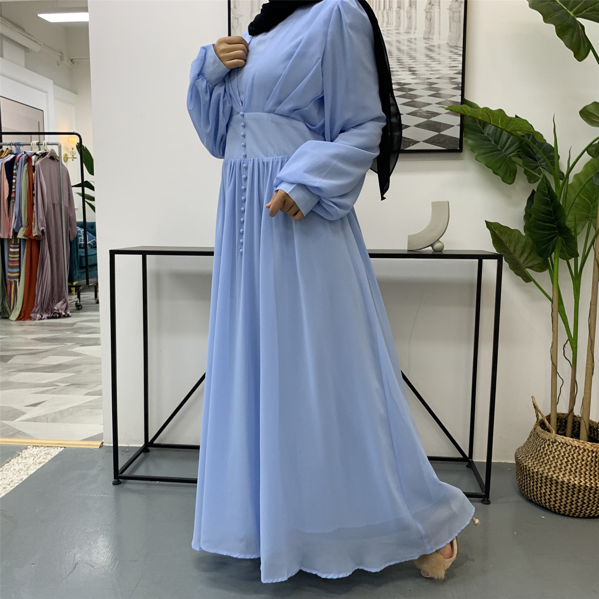 High-density Double Chiffon Fashion Simple And Elegant Dress