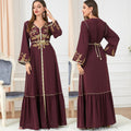 Dress Embroidery Round-neck Long-sleeved Dress