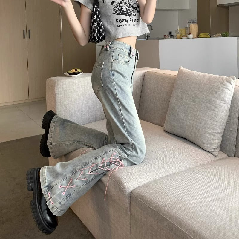Casual And Versatile Retro High-waist Jeans For Women
