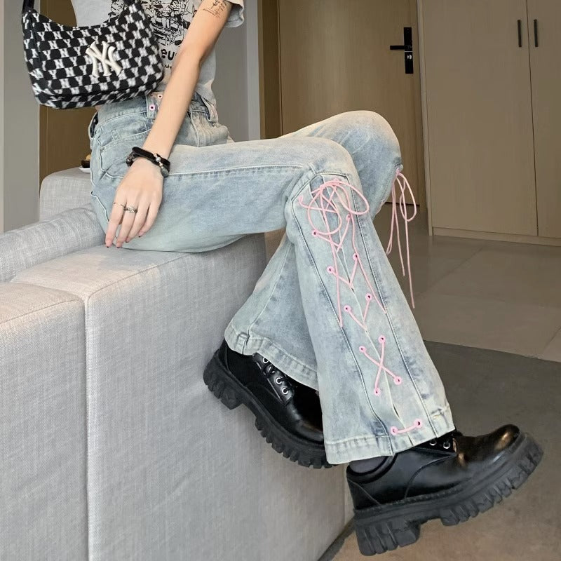 Casual And Versatile Retro High-waist Jeans For Women