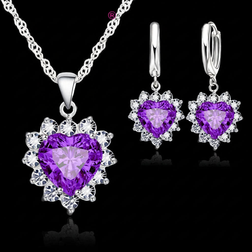 Delicate Heart Duo – Pendant & Hoops