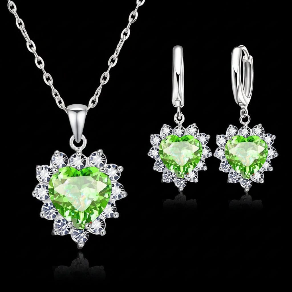 Delicate Heart Duo – Pendant & Hoops