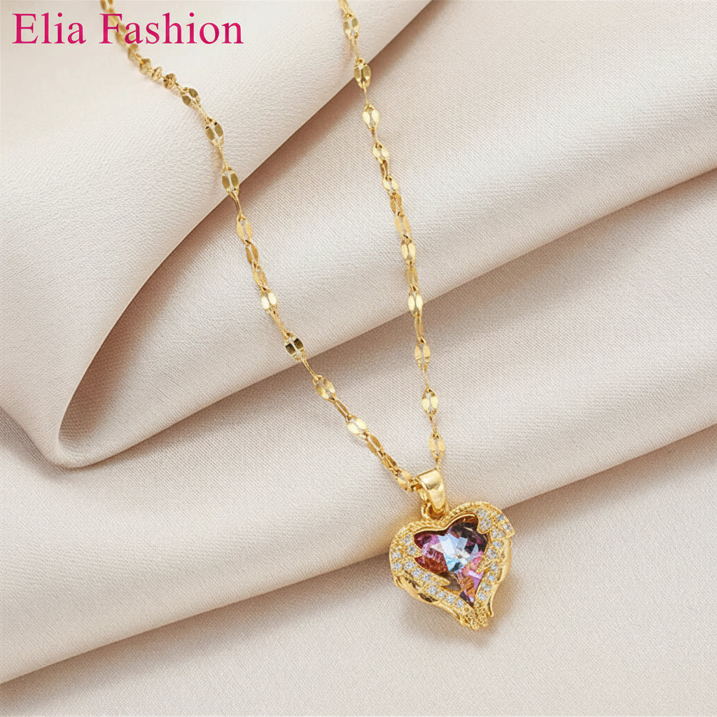 Luxe Ocean Radiance Heart Pendant