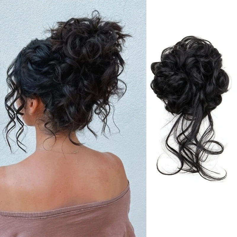 Elegant Messy Curl Magic Bun