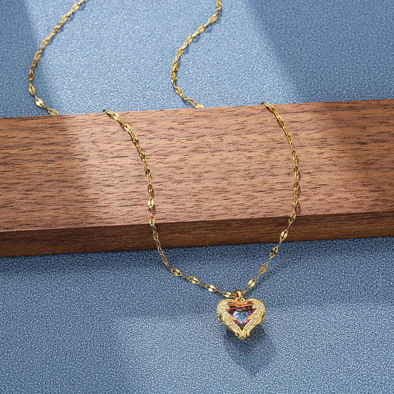 Luxe Ocean Radiance Heart Pendant