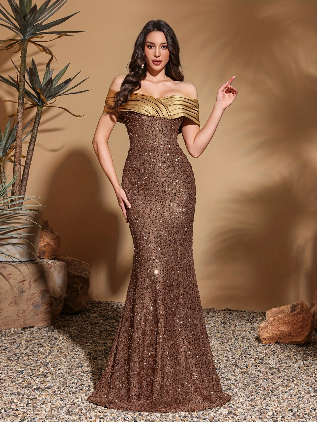 Luxe Sequin Pleated Dress