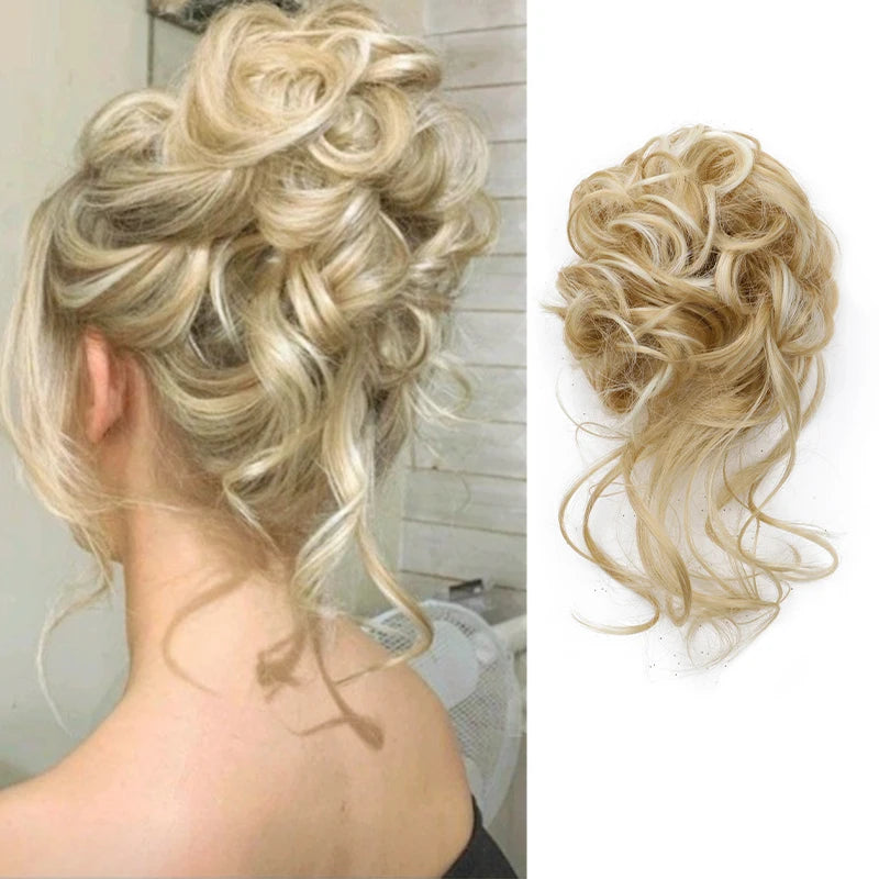 Elegant Messy Curl Magic Bun