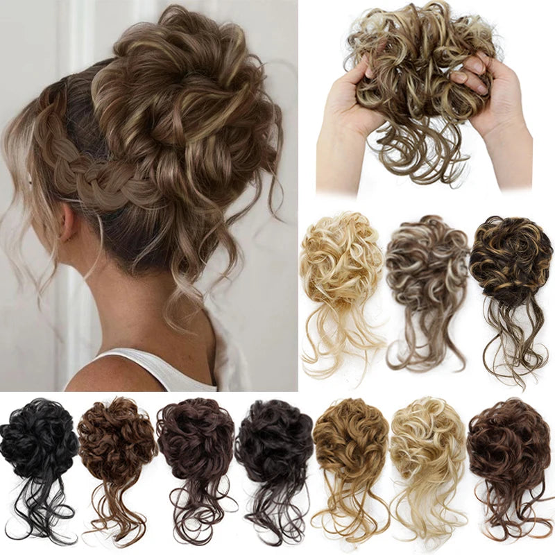 Elegant Messy Curl Magic Bun
