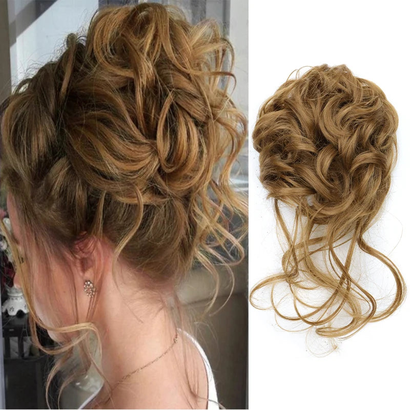 Elegant Messy Curl Magic Bun