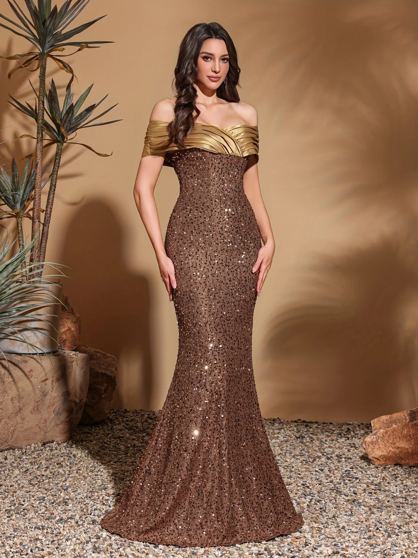 Luxe Sequin Pleated Dress
