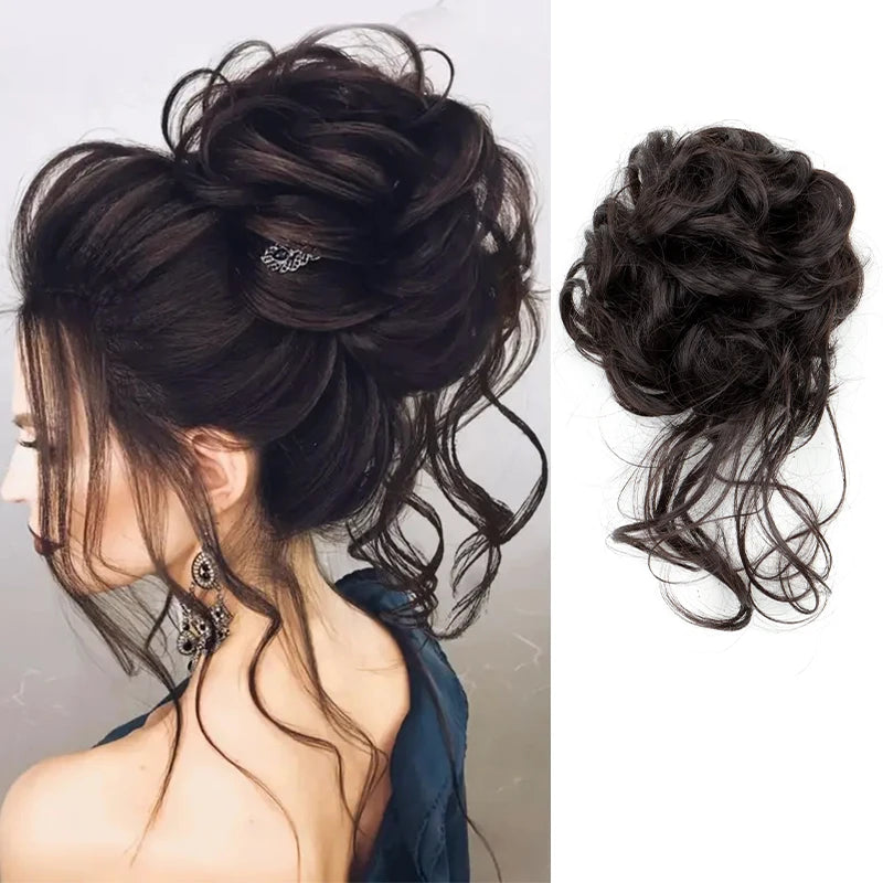 Elegant Messy Curl Magic Bun