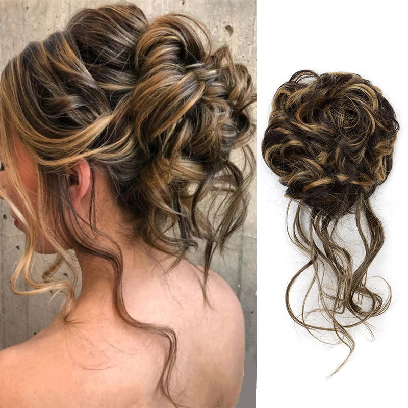 Elegant Messy Curl Magic Bun
