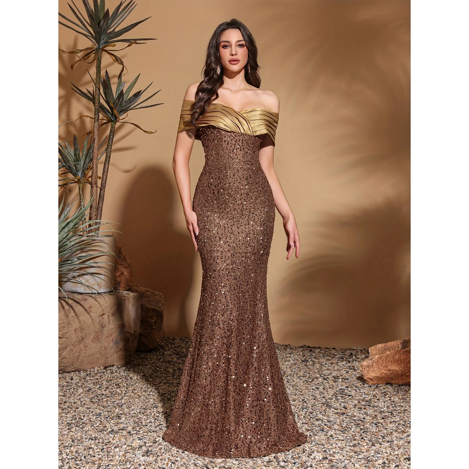 Luxe Sequin Pleated Dress
