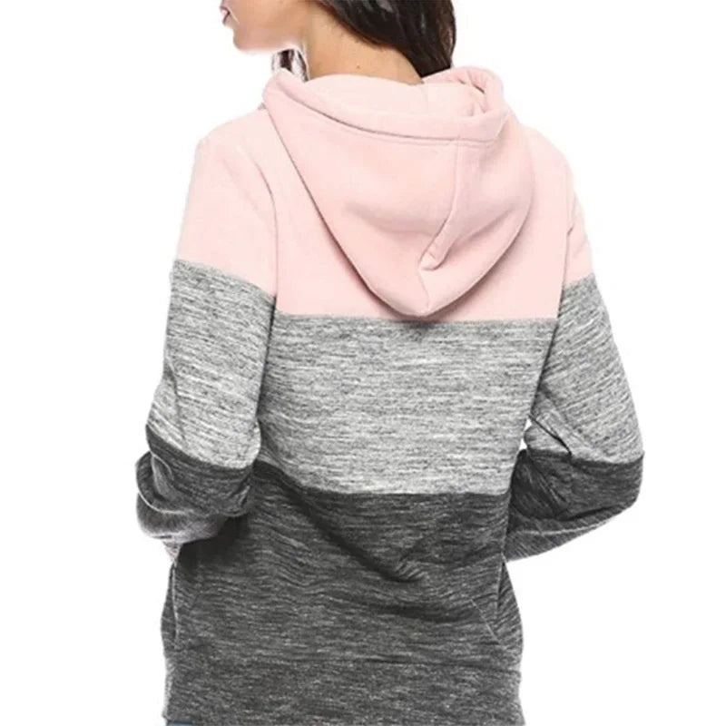 Women’s Color Block Tracksuit Set – Hooded Sweatshirt & Jogger Pants | Elia Store Quality Check