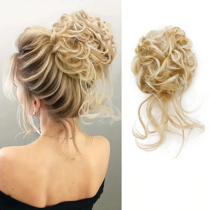 Elegant Messy Curl Magic Bun