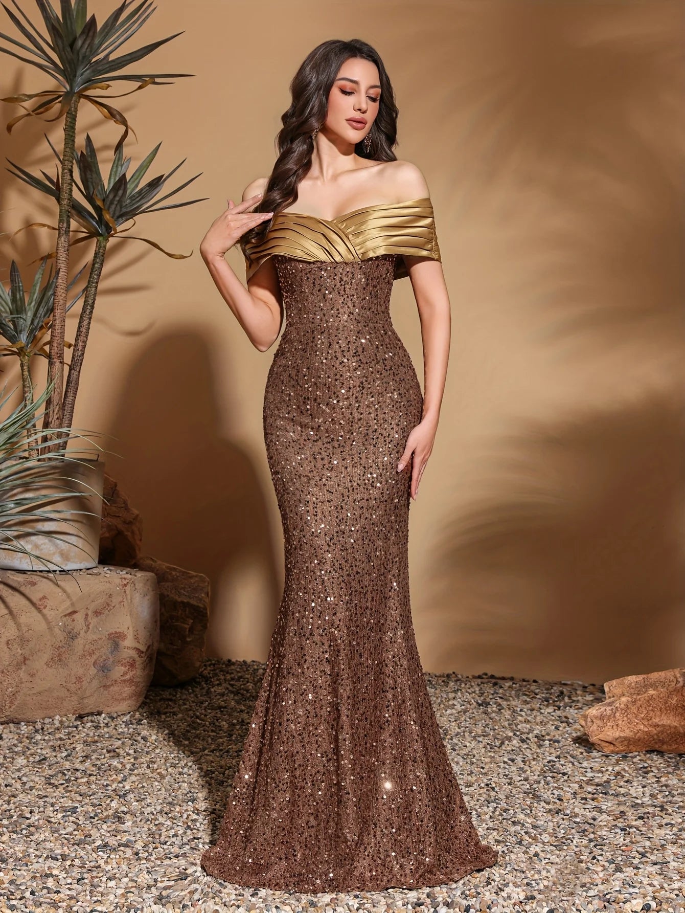 Luxe Sequin Pleated Dress