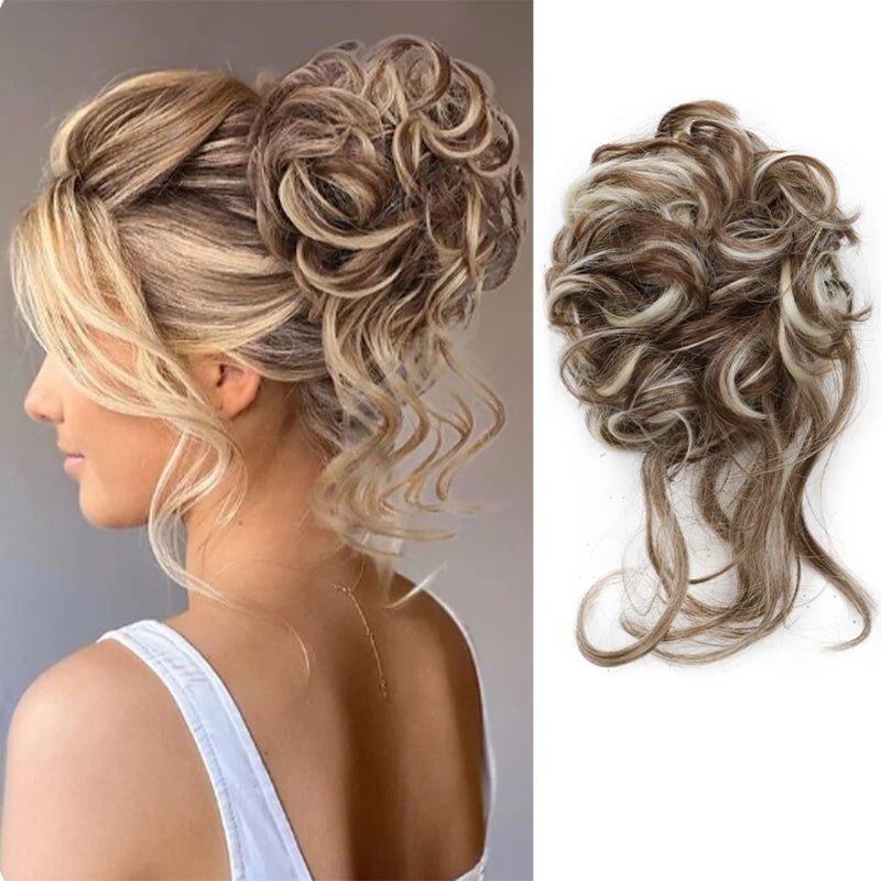 Elegant Messy Curl Magic Bun