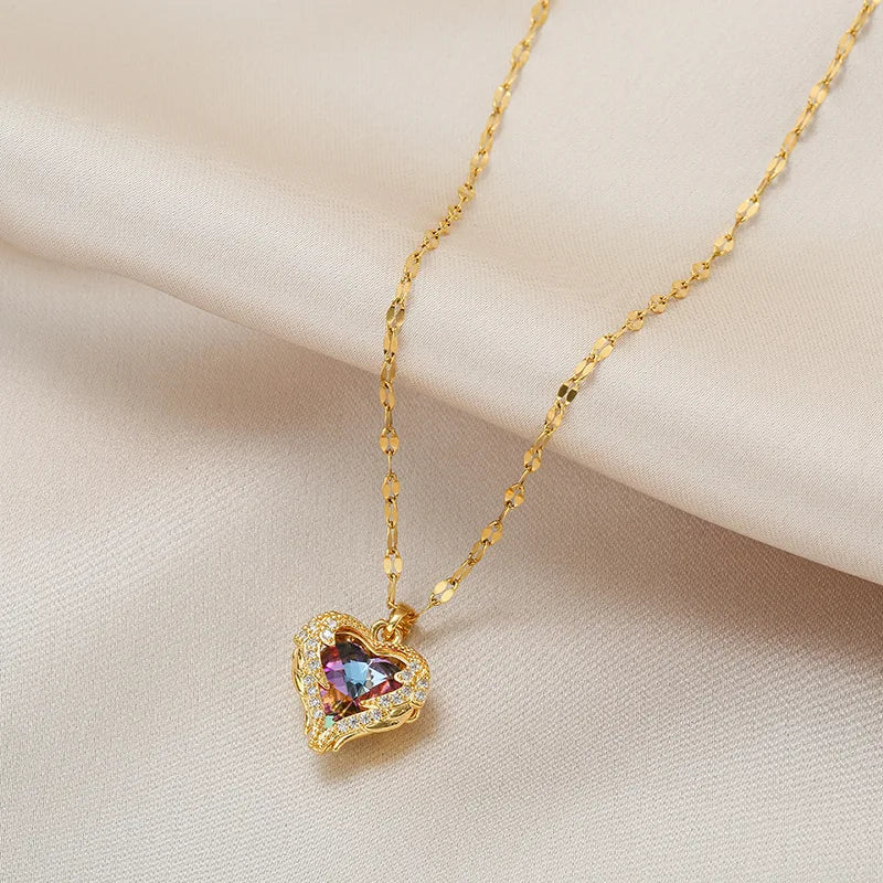 Luxe Ocean Radiance Heart Pendant