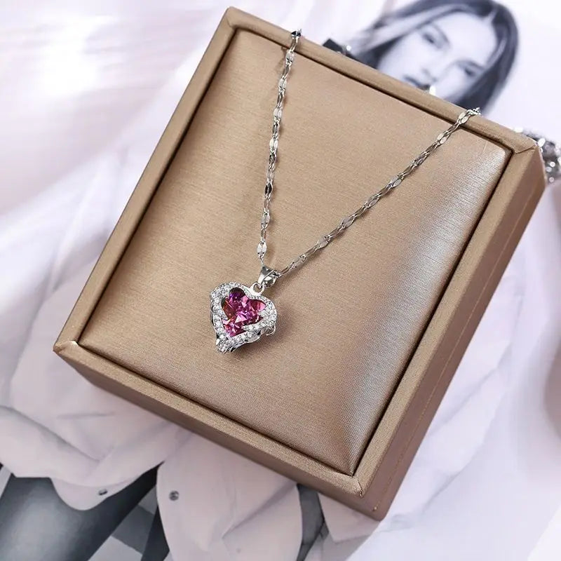 Luxe Ocean Radiance Heart Pendant