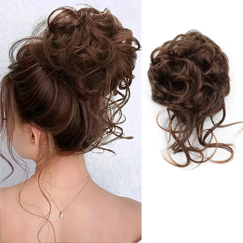 Elegant Messy Curl Magic Bun