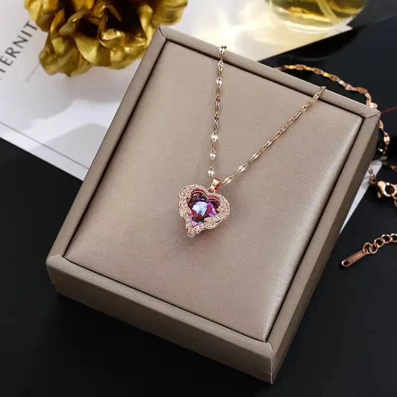 Luxe Ocean Radiance Heart Pendant