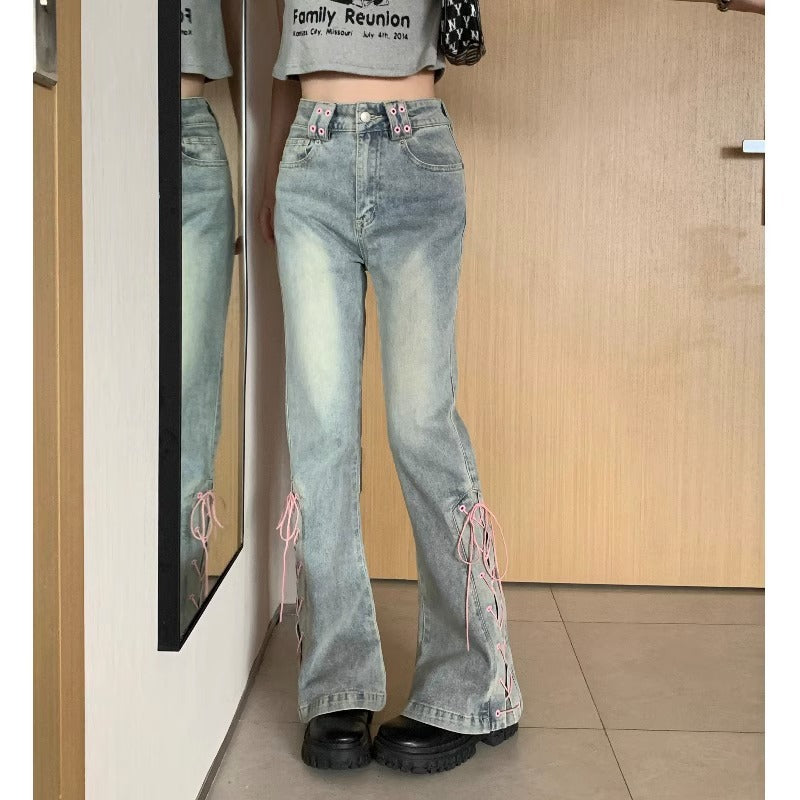 Casual And Versatile Retro High-waist Jeans For Women