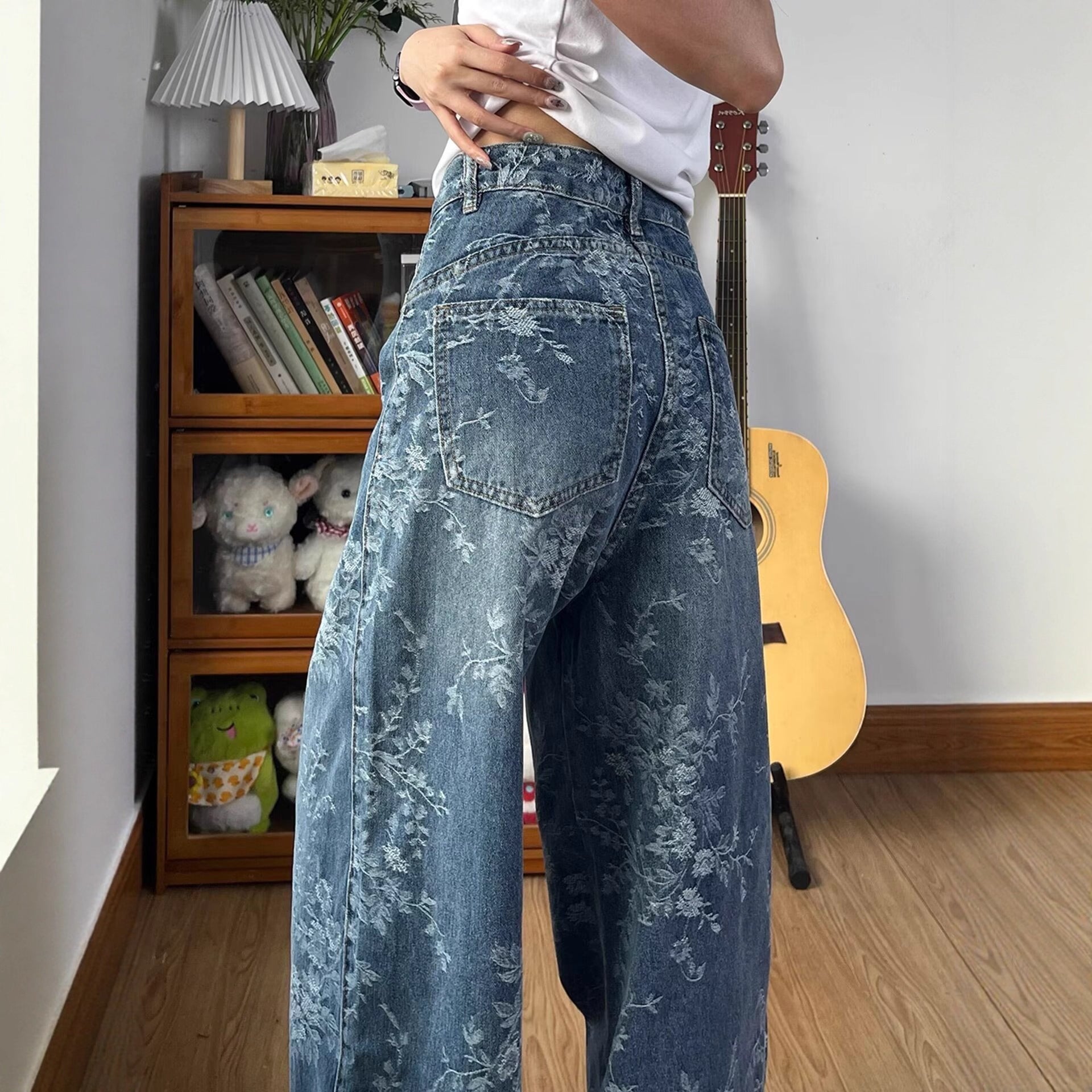 Loose-fitting Wide-leg Pants Retro Straight-leg Long Pants